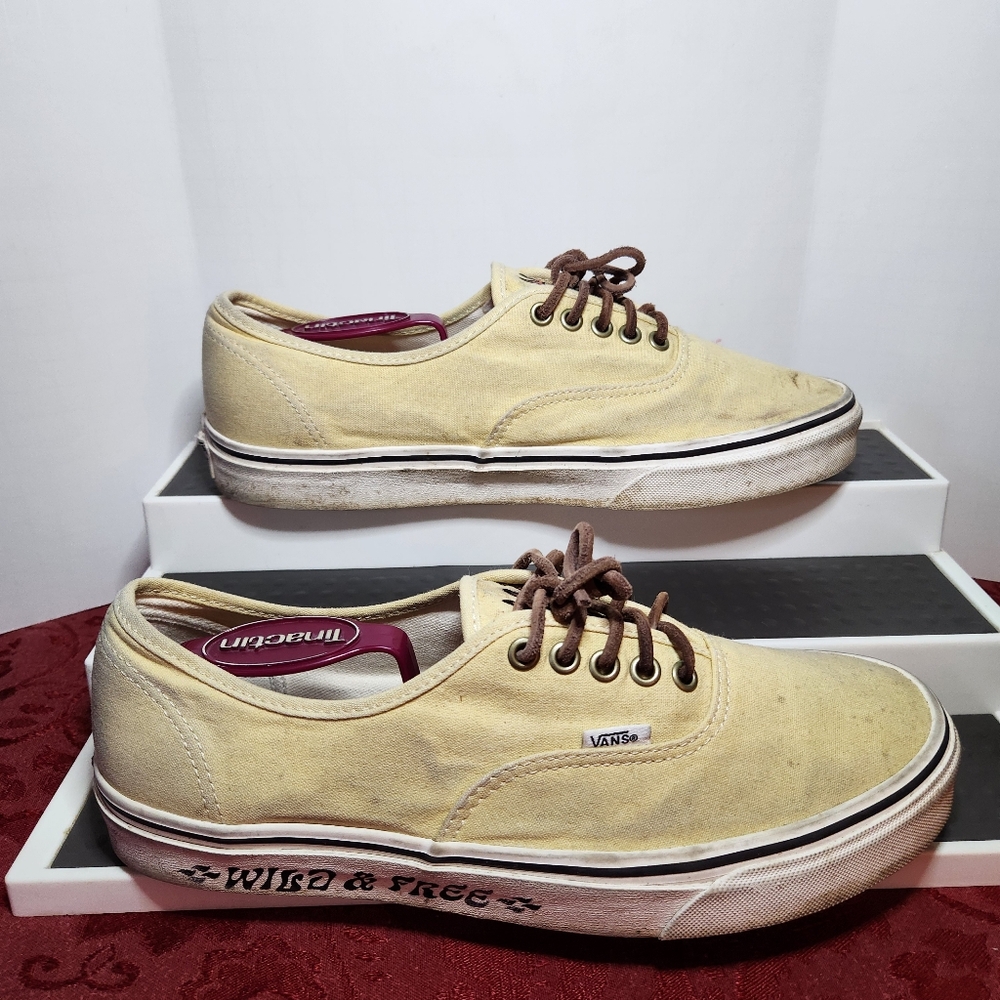 Vans Yellow Sneakers with Brown Laces